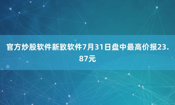 官方炒股软件新致软件7月31日盘中最高价报23.87元